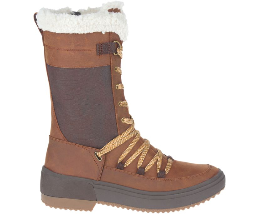 Buty Merrell Haven Tall Lace Polar Wasserdicht - Buty Zimowe Damskie Merrell - Khaki [LTMQR-0658]